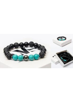 Браслет dms jewelry из шунгита, лавового камня, бирюзы turquoise eye3 фото