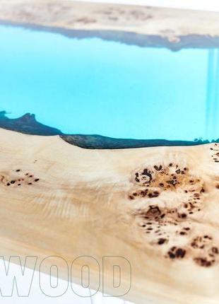 Стол «чистая вода» из дерева и эпоксидной смолы3 фото