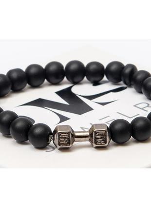 Браслет dms jewelry из шунгита с гантелью strongman's bracelet