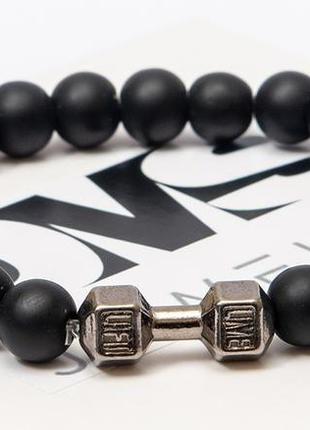 Браслет dms jewelry з шунгіта з гантеллю strongman's bracelet3 фото