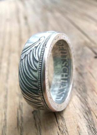 Кольцо из монеты 5 марок фрг - серебро4 фото