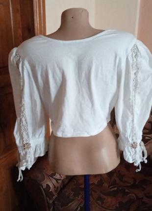 Блуза женская, укороченная,кроп-топ,баварская,винтажная4 фото