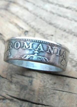 Серебряное кольцо из монеты 200 лей румынии 1942 года (серебро 835)