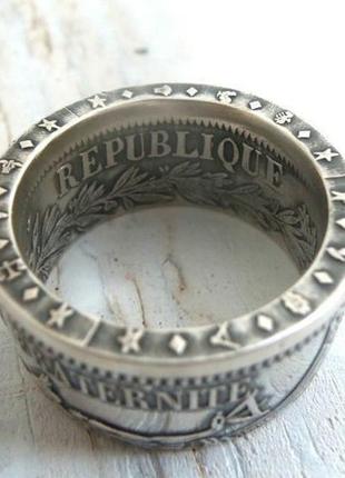 Кольцо из монеты 10 франков франции - серебро 9004 фото
