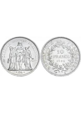 Кольцо из монеты 10 франков франции - серебро 9006 фото