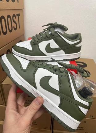 Кроссовки nike sb dunk olive + дополнительные шнурки