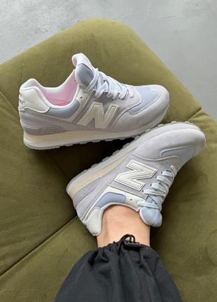 New balance 574 beige light blue.4 фото