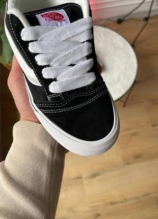 Мужские кроссовки vans knu skool black white4 фото