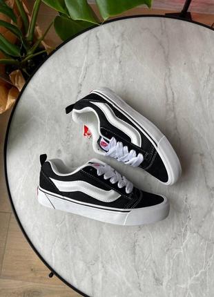 Мужские кроссовки vans knu skool black white9 фото