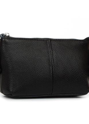 Клатч чежнский кожаный маленькая сумочка через плече alex rai 6003 black2 фото