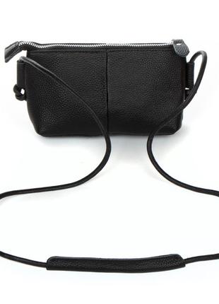 Клатч чежнский кожаный маленькая сумочка через плече alex rai 6003 black3 фото
