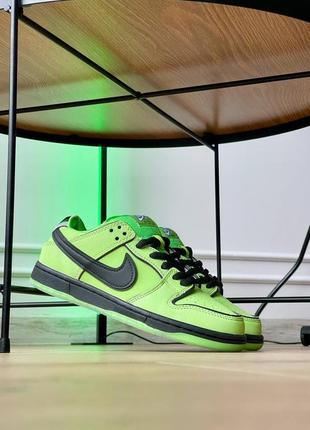 Женские кроссовки nike sb dunk low the powerpuff girls buttercup2 фото