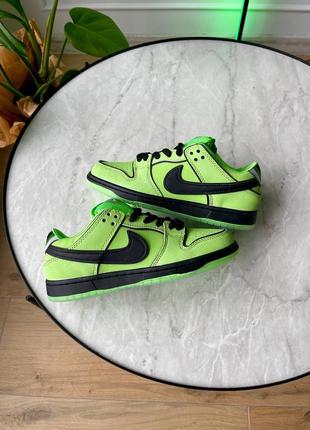 Женские кроссовки nike sb dunk low the powerpuff girls buttercup1 фото