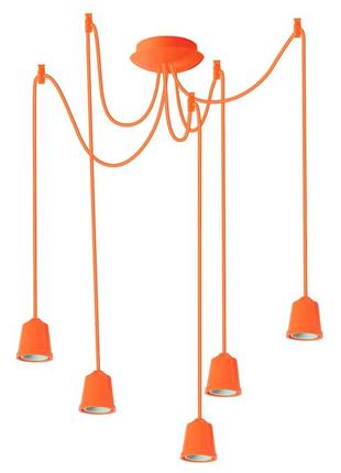 Люстра паук на 5 лампочек потолочная е27 sneha (525 orange)