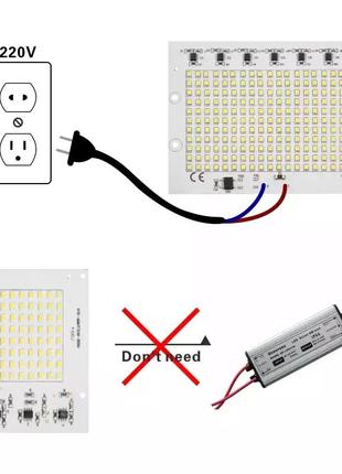 Світлодіод на 100 w живиться 220 вольтів колір холодний 6500к3 фото