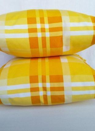 Декоративная подушка, "жёлтая клетка" 40см х 40см3 фото
