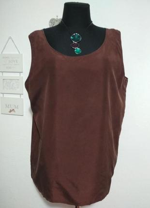 100% шёлк фирменная натуральная шелковая блузка роскошного шоколадного цвета2 фото