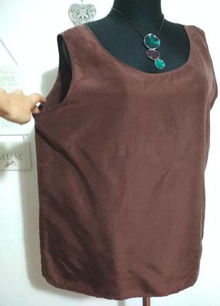 100% шовк фірмова натуральна шовкова блузка розкішного шоколадного кольору3 фото