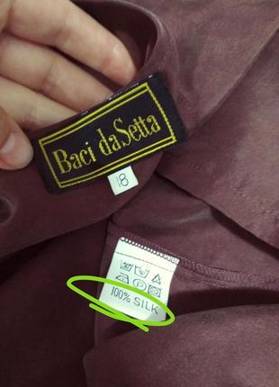 100% шёлк фирменная натуральная шелковая блузка роскошного шоколадного цвета4 фото