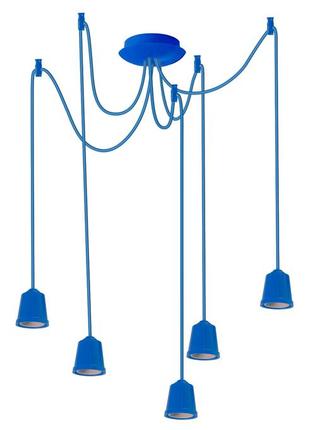 Люстра паук на 5 лампочек потолочная е27 sneha (525 blue)