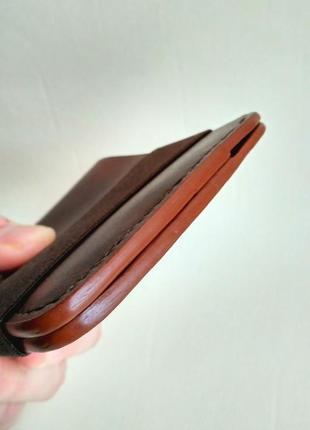 Кожаный мужской бумажник на резинке4 фото