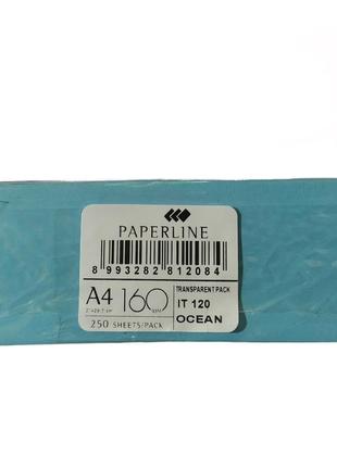 Папір кольоровий світло-блакитний пастельний, 250 аркушів, а4, 160 г/м2, it 120 ocean, paperline2 фото
