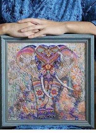 Картина бисером слон