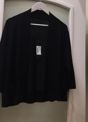 Новий кардиган з вовни брендовий ffc 100% woll open front cardigan with pockets black оригінал.3 фото