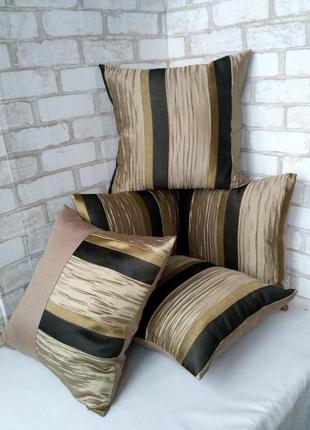 Декоративная интерьерная подушка, комбинированная, 40см х 40см4 фото