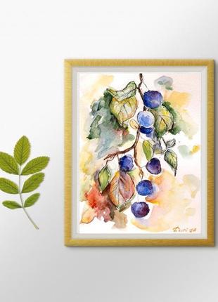 Акварельна ілюстрація замовлення картина для кухні фрукти картина ягоди картина замовити сайт5 фото