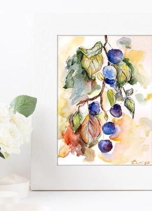 Акварельна ілюстрація замовлення картина для кухні фрукти картина ягоди картина замовити сайт4 фото
