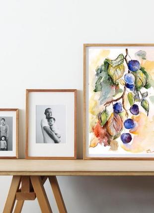 Акварельна ілюстрація замовлення картина для кухні фрукти картина ягоди картина замовити сайт1 фото