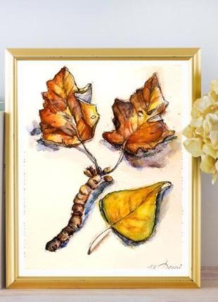 Осенняя иллюстрация осенняя картина осень рисунок иллюстрация акварелью заказ иллюстрации художник5 фото
