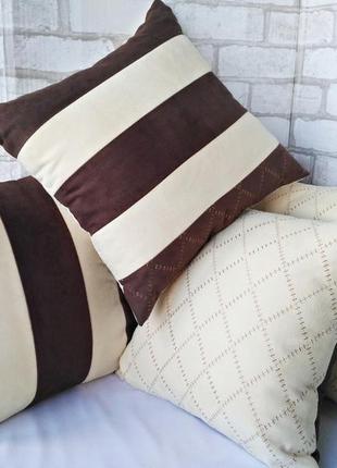 Дизайнерская подушка "замша" 40см х 40см9 фото