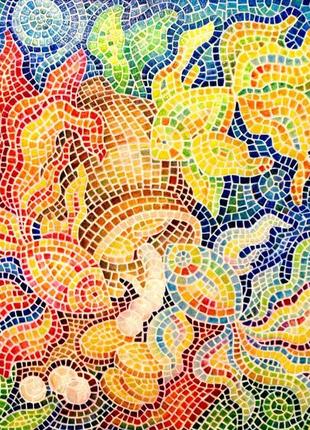 Мозаика картина из мозаики мозаичное панно мозаика в ванную картина с рыбами художественная мозаика