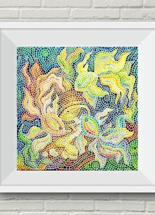 Картина мозаика золотые рыбки картина мозаика для ванной мозаика на заказ картина из мозаики5 фото