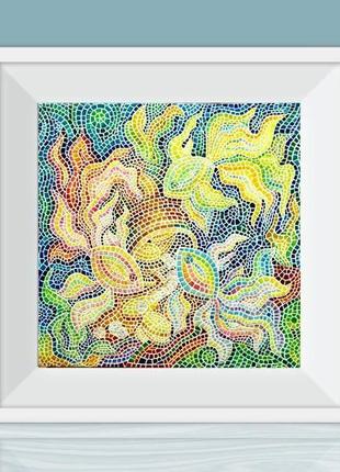 Картина мозаика золотые рыбки картина мозаика для ванной мозаика на заказ картина из мозаики4 фото