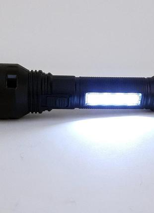 Світлодіодний led ліхтарик ручний акумуляторний 1200 mah, 2w, 180 lm, usb sneha (997827 bk)3 фото