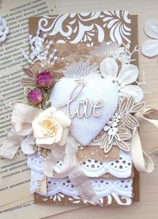 Свадебный конверт в стиле эко