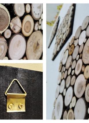 Комплект панно з дерев'яних зпилів з трьох елементів5 фото