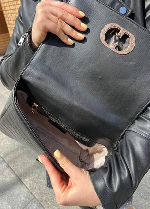 Жіноча сумка з еко-шкіри dior caro croco діор молодіжна, брендова сумка через плече3 фото