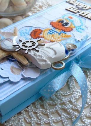 Коробочка-шоколадница на день рождения в морском стиле4 фото