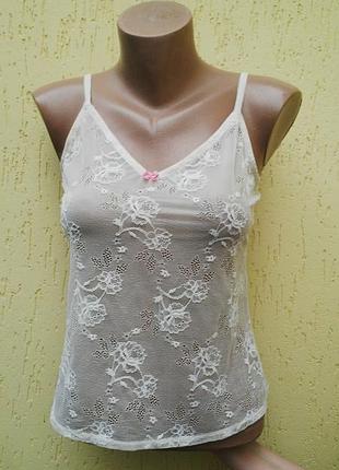 Кружевная ,ажурная,гепюровая майка,белье,ночная  marks & spencer