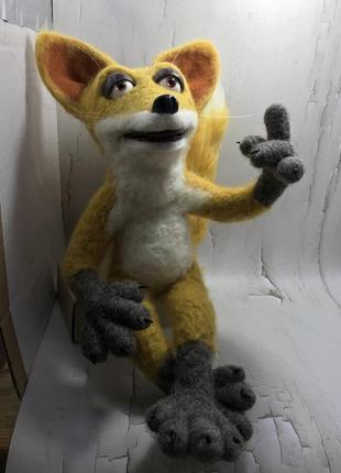 Лис " нельсон " - главный герой сериала " дворняги " , интерьерная игрушка из шерсти , подарок6 фото