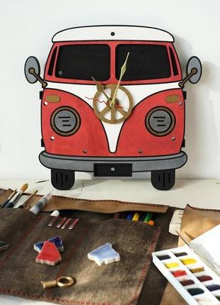 Часы хиппи бас / hippy bus wall clock hippy bus wall clock