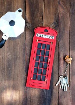 Ключниця лондонська телефонна будка london telephone booth keyholder2 фото