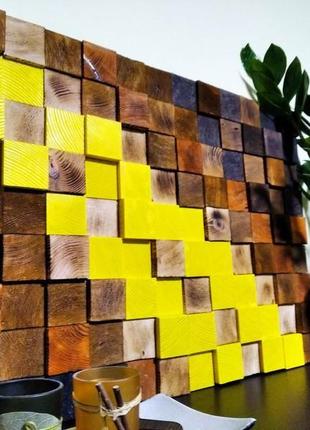 Ефектне панно-мозаїка  з зпилів дерева.1 фото