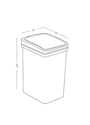 Мусорное ведро для кухни 10 литров с крышкой push и фиксатором для пакета пластиковое...