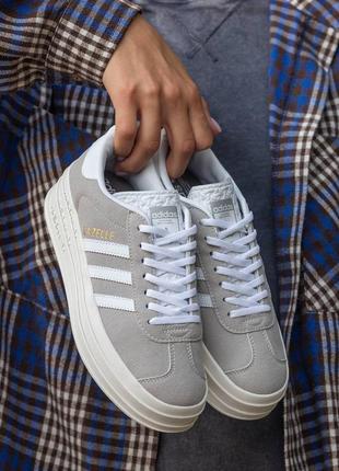 Кросівки adidas gazelle platform beige1 фото