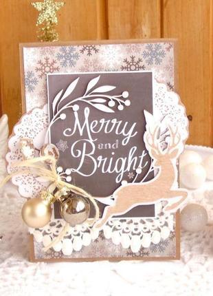 Стильні листівки "merry and bright"3 фото